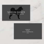 Alaskan Malamute Dog Silhouette Black op Grey Visitekaartje (Voorkant / Achterkant)