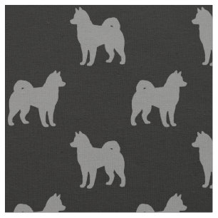 Alaskan Malamute Dog Silhouetten Patroon Stof