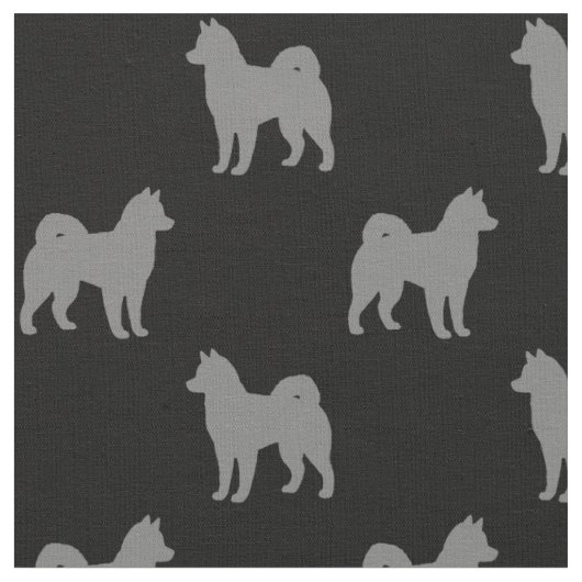 Alaskan Malamute Dog Silhouetten Patroon Stof (Close Up)