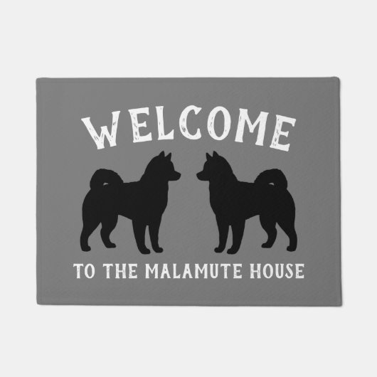 Alaskan Malamute Dog Silhouettes Custom Deurmat (Voorkant)