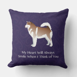 Alaskan Malamute Dog Thinking of You Design Kussen