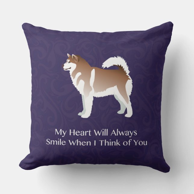 Alaskan Malamute Dog Thinking of You Design Kussen (Voorkant)