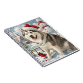 Alaskan Malamute Dog Winter Wonderland Kerstmis Notitieboek (Rechterzijde)