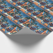 Alaskan Malamute Dogs Christmas Snow Holiday  Cadeaupapier (Hoek)