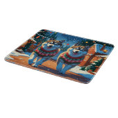 Alaskan Malamute Dogs Christmas Snow Holiday  Snijplank (Hoek)