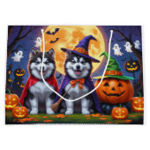 Alaskan Malamute Dogs Pompoen Halloween Grappig Groot Cadeauzakje (Voorkant)