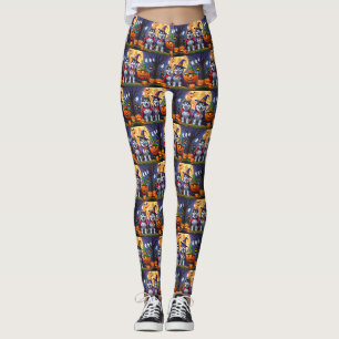 Alaskan Malamute Dogs Pompoen Halloween Grappig Leggings