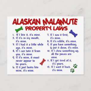 ALASKAN MALAMUTE Eigendomwetten 2 Briefkaart