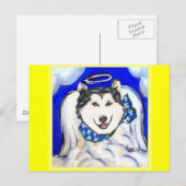 Alaskan Malamute Engel Briefkaart (Voorkant / Achterkant)