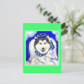 Alaskan Malamute Engel Briefkaart (Staand voorkant)