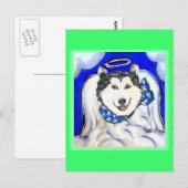 Alaskan Malamute Engel Briefkaart (Voorkant / Achterkant)