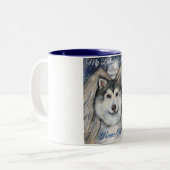 Alaskan Malamute Engel Tweekleurige Koffiemok (Voorkant links)