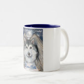 Alaskan Malamute Engel Tweekleurige Koffiemok (Voorkant rechts)