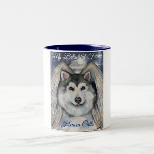 Alaskan Malamute Engel Tweekleurige Koffiemok (Center)