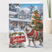 Alaskan Malamute Feestelijke Humor Realtor Christm Kaart (Voorkant)