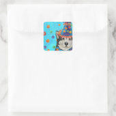 Alaskan Malamute Feestje  Vierkante Sticker (Tas)