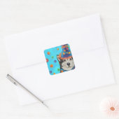 Alaskan Malamute Feestje  Vierkante Sticker (Envelop)