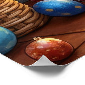 Alaskan Malamute Fireplace with Christmas Lights Poster (Hoek)