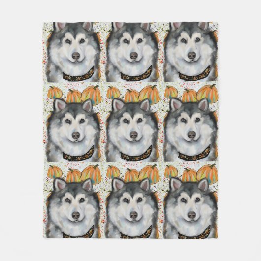 Alaskan Malamute Fleece Deken (Voorkant)