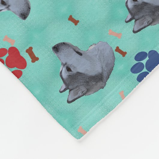 Alaskan Malamute Fleece Deken (Hoek)