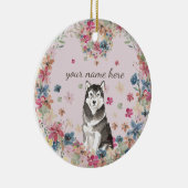 Alaskan Malamute Flower Circle lijst Dog Keramisch Ornament (Rechts)