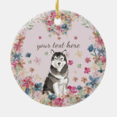 Alaskan Malamute Flower Circle lijst Dog Keramisch Ornament (Achterkant)
