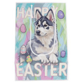 Alaskan Malamute Gelukkig Pasen Medium Cadeauzakje (Achterkant)