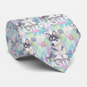 Alaskan Malamute Gelukkig Pasen Stropdas (Opgerold)