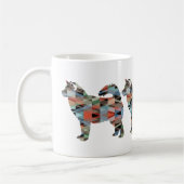 Alaskan Malamute Geometric Pattern Silhouette Koffiemok (Links)