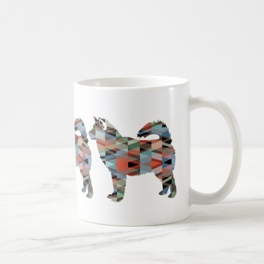 Alaskan Malamute Geometric Pattern Silhouette Koffiemok (Rechts)