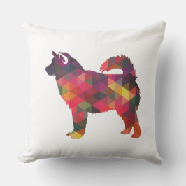 Alaskan Malamute Geometric Pattern Silhouette Kussen