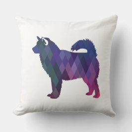 Alaskan Malamute Geometric Pattern Silhouette Kussen