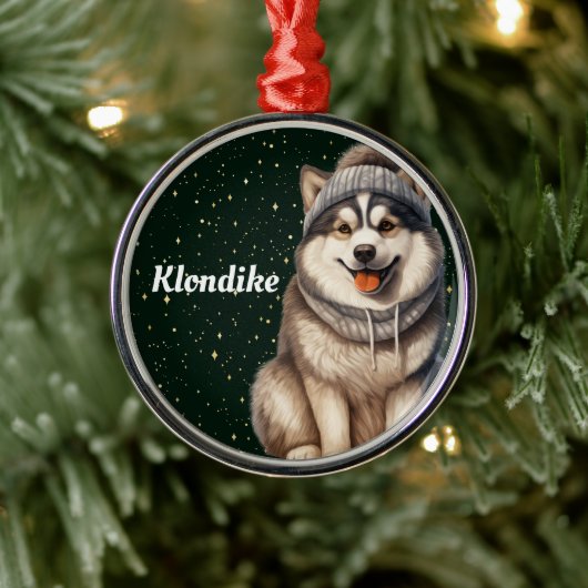 Alaskan Malamute Gepersonaliseerde Kerst Ornament (Boom)