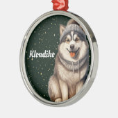 Alaskan Malamute Gepersonaliseerde Kerst Ornament (Links)