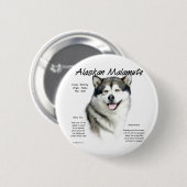 Alaskan Malamute Geschiedenis, Alles over Malamute Ronde Button 5,7 Cm (Voorkant /achterkant)