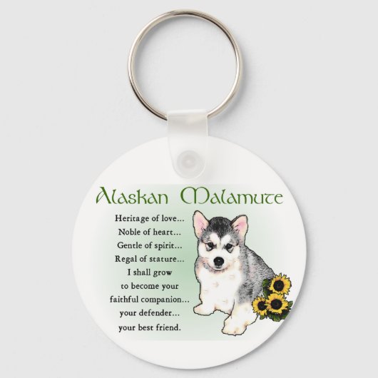Alaskan Malamute Gifts Sleutelhanger (Voorkant)