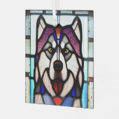 Alaskan Malamute "Glas in lood" Glas Ornament (Voorkant links)
