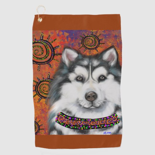 ALASKAN MALAMUTE GOLFHANDDOEK (Voorkant)
