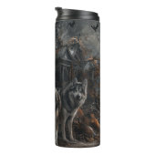 Alaskan Malamute Halloween Nacht Doggy Delight Thermosbeker (Geroteerd rechts)