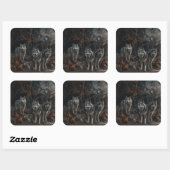 Alaskan Malamute Halloween Nacht Doggy Delight Vierkante Sticker (Vel)