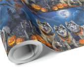 Alaskan Malamute Halloween Spelletjes Cadeaupapier (Rol Hoek)
