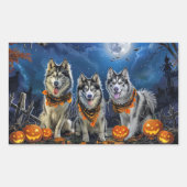 Alaskan Malamute Halloween Spoken Rechthoekige Sticker (Voorkant)