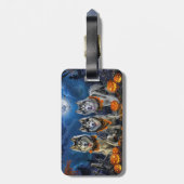 Alaskan Malamute Halloween Spooky Bagagelabel (Achterkant verticaal)