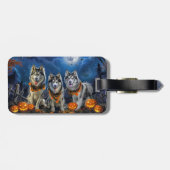 Alaskan Malamute Halloween Spooky Bagagelabel (Achterkant horizontaal)