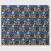 Alaskan Malamute Halloween Spooky Cadeaupapier (Vlak)