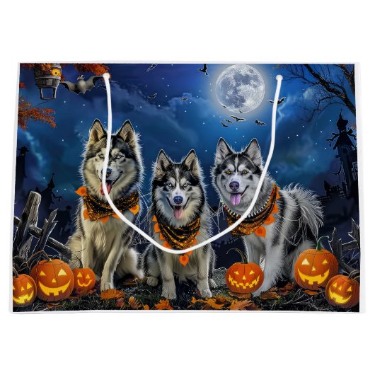 Alaskan Malamute Halloween Spooky Groot Cadeauzakje (Voorkant)