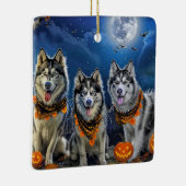 Alaskan Malamute Halloween Spooky Keramisch Ornament (Rechts)