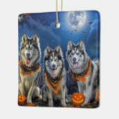 Alaskan Malamute Halloween Spooky Keramisch Ornament (Links)