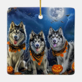 Alaskan Malamute Halloween Spooky Keramisch Ornament (Achterkant)