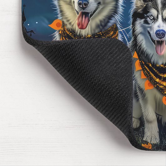 Alaskan Malamute Halloween Spooky Muismat (Hoek)